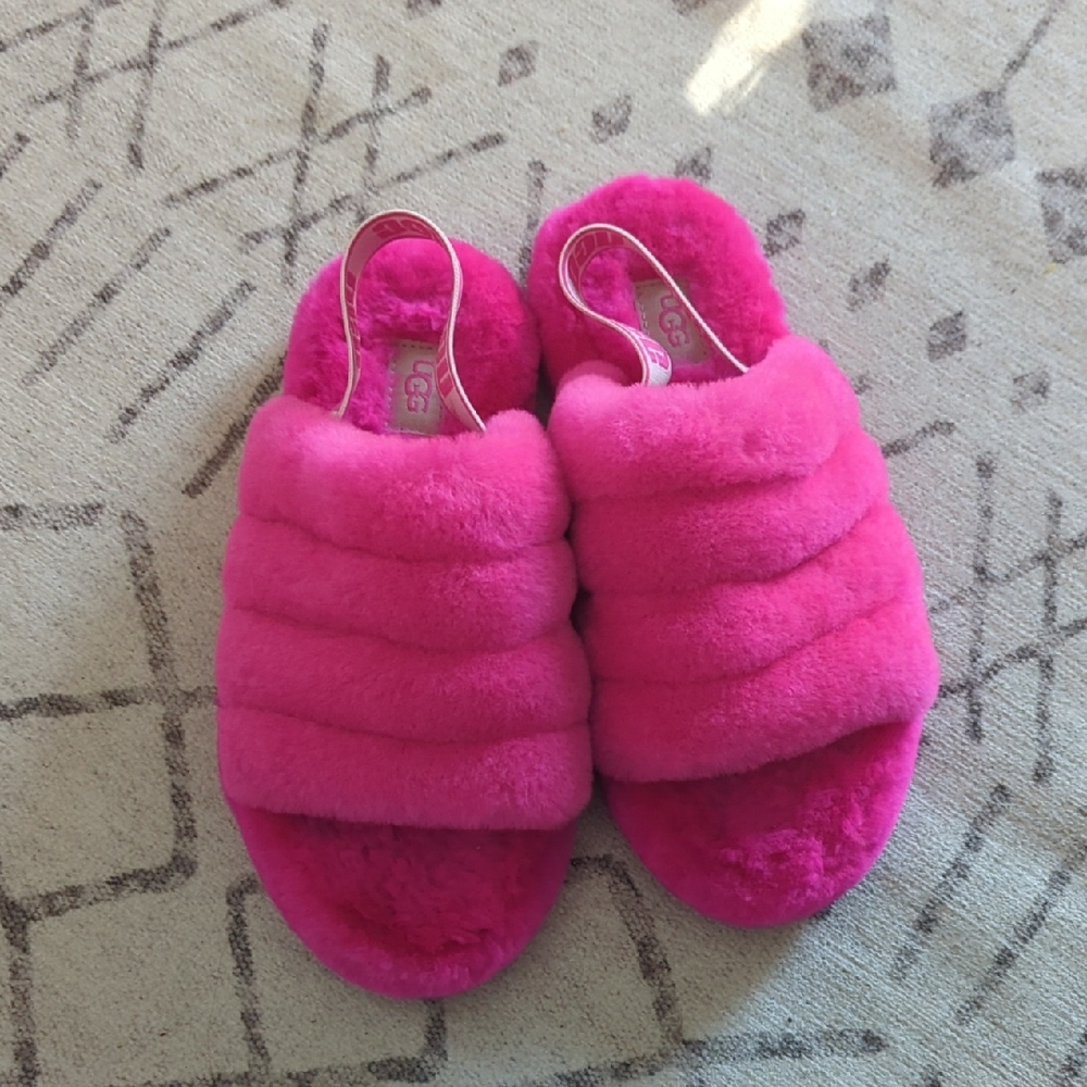 UGG Vibrant Pink Plush Slippers